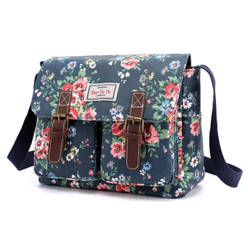 

Women Handbags Female Flower Printed Shoulder bags Waterproof Nylon Messenger Bags Ladies Crossbody Bag Retro Bolsas