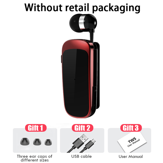 Earphone Bluetooth Handsfree Earbuds Headset Calls Remind Vibrator Wear Clip Driver for phone with Mic ears in lotus