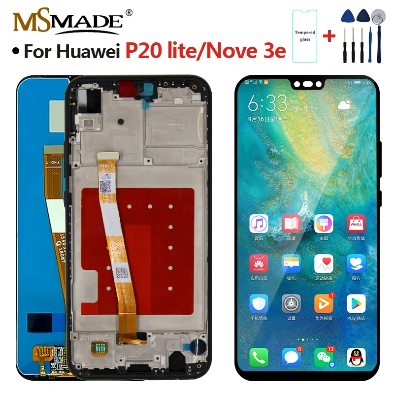 2280*1080 AAA Quality LCD For HUAWEI P20 Lite Lcd Display Screen With Frame For HUAWEI P20 Lite ANE-LX1 ANE-LX3 Nova 3e