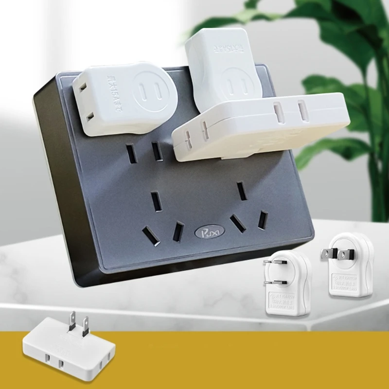 Plug Male to Female Socket 2 Outlets 90 Degree Down or Right Angle Plug Extender, Wall Adapter