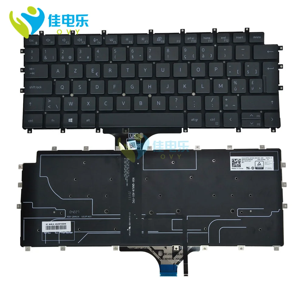 Belgian Ʈ Ű, Dell Latitude 7520 9520 9510 2 in 1 0JHPXX JHPXX BE azerty pc Ʈ Ű New PK132UH1A27