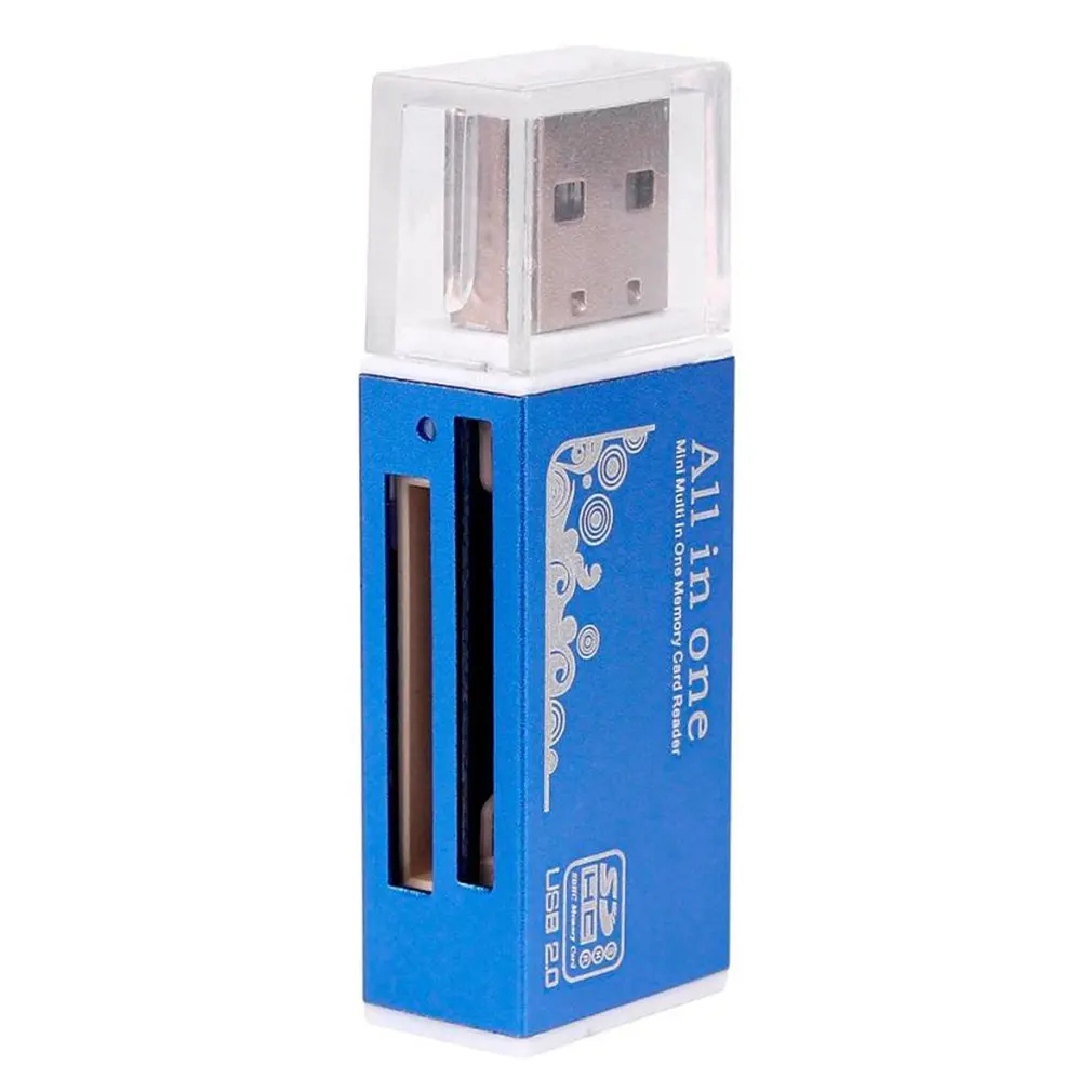 4 в 1 Micro USB 2,0 кард-ридер usb адаптер для Micro SD карты TF M2 MMC MS PRO DUO кардридер - Цвет: blue