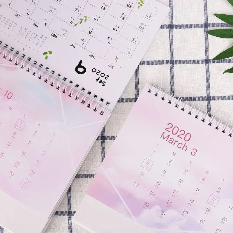 Новый 2020 Dreamy красочный устанавливаемый на стол рулонная бумага календарь с заметками ежедневный планировщик таблицы годовой Органайзер