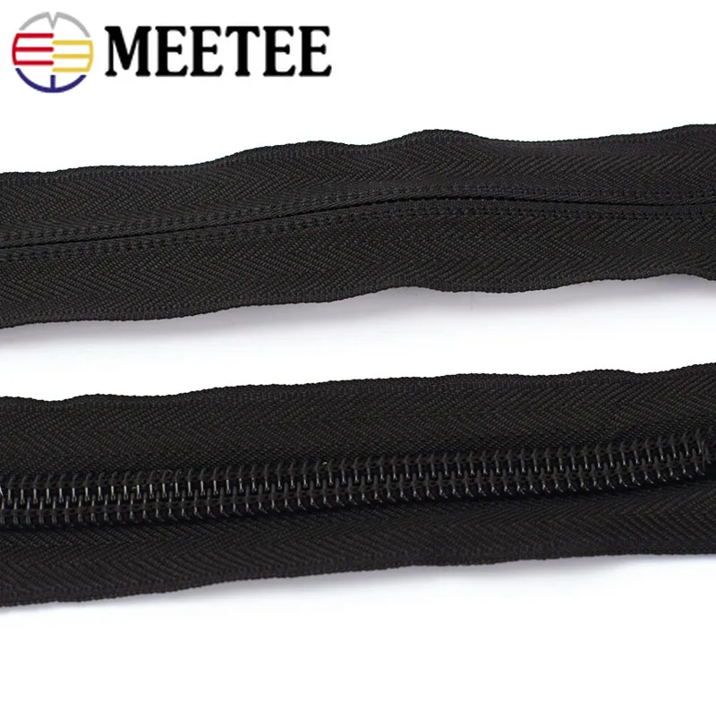 Meetee 10# Plastic Nylon Zippers Black Open End Long Zip for Outdoor Tent Zipper DIY Tailor Sewing Craft Bag Clothes Accessories|Молнии| |