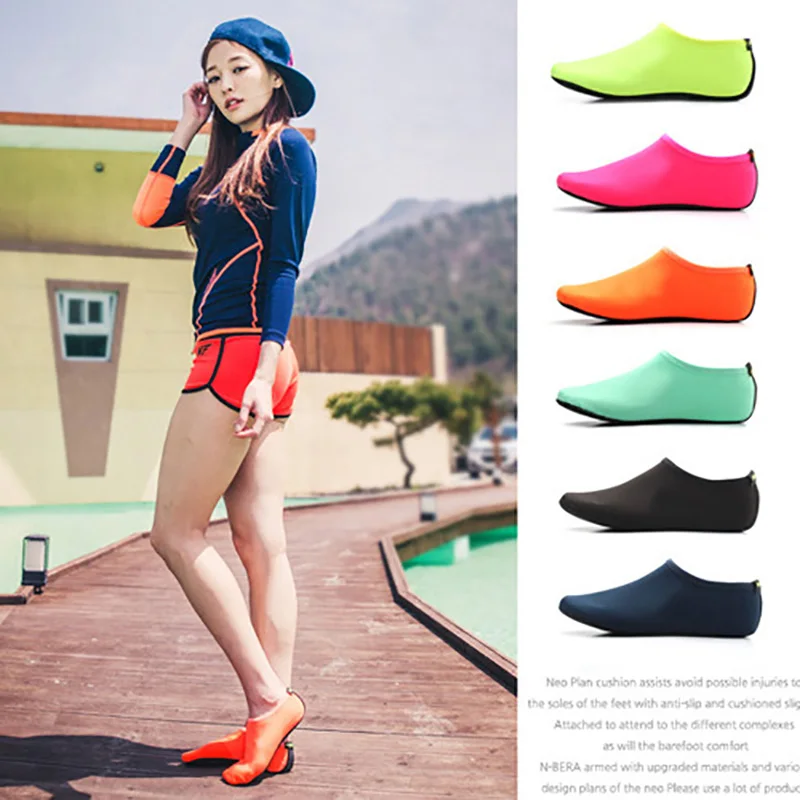 

USHINE Water Swimming Shoes Solid Color Summer Beach Shoes Aqua Socks Seaside Sneaker Slippers Man Woman Children