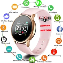 Reloj inteligente con control del ritmo cardíaco y de la presión sanguínea para mujer, pulsera deportiva resistente al agua para iPhone, iOS y Android