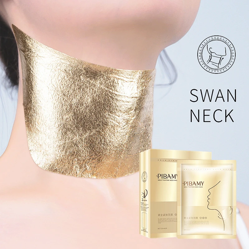 24K Gold Foil Neck Mask for Wrinkles Firming Neck Lift Anti Aging Whitening Neck Skin Care 10PCS PACK 1pcs high purity tin sheet tin plate tin foil sn≥99 99% tin skin available for scientific research experiments 100x100mm