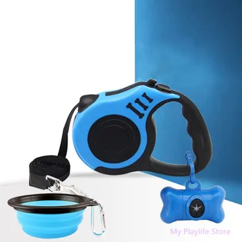 

5M Durable Pet Automatic Retractable Leash Picking Toilet Folding Bowl Pet Travel outdoor Set Walking Lead for Dog Puppy C42