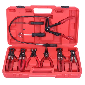 

9pcs Flexible Hose Clamp Pliers Tool Set Universal Automotive Fuel Hose Oil Hose Water Hose Removal Pliers