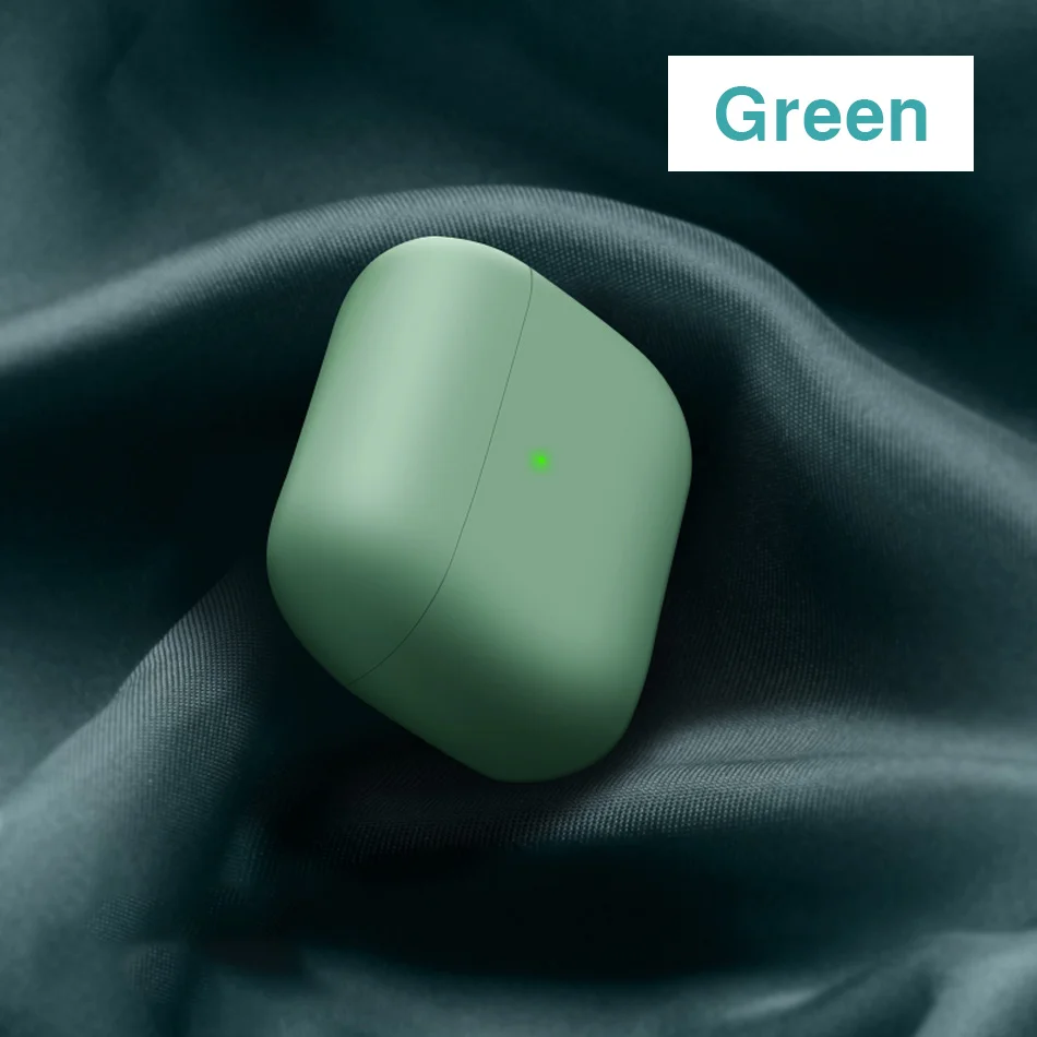 Официальный Мягкий силиконовый чехол для Apple Airpods Pro TPU полное покрытие для Airpods TWS Bluetooth наушники защитный чехол s - Цвет: green