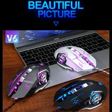 Профессиональная игровая мышь 6 кнопок 3200 dpi регулируемые проволочные оптические светодиодный компьютерные мыши USB кабель мышь для портативных ПК
