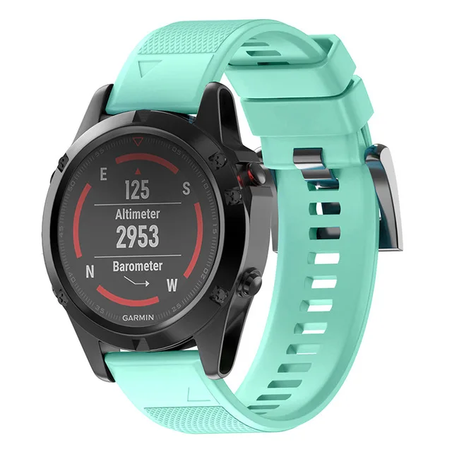 Силиконовый ремешок для часов с быстроразъемным ремешком 26 мм для Garmin Fenix 3 3HR 5X 5X plus D2 6X 6X Pro Watch Easyfit Watch Wrist Band - Цвет: Mint Green