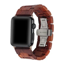 Деревянный браслет для Apple watch 5 4 ремешок высокого качества из цельного дерева ремешок для часов iWatch 3 2 1 ремешок 38 мм 42 мм петля аксессуары