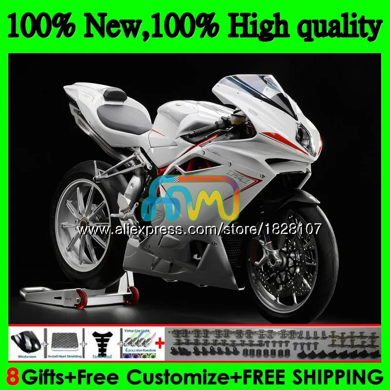 Глянцевый белый тюнинг-пакет для MV Agusta F4 R312 750S 1000 R 750 1000CC 05 06 68BS. 27 1000R 312 1078 1+ 1 мА мВ F4 2005 2006 обтекатели - Цвет: No. 1
