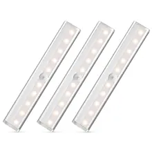 Датчик движения шкаф светильник s, 3 шт. шкаф светильник DIY палка-на любом месте портативный 10LED беспроводной шкаф ночник/Лестница светильник бар