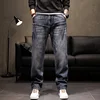 Men's Jeans Harlan Stitching Jeans Loose Hip Hop Baggy Denim Pants Men Cargo Trousers Size 28-44 2