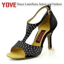 YOVE стиль w133-8 танцевальная обувь Бачата/Сальса крытый и открытый Женская танцевальная обувь