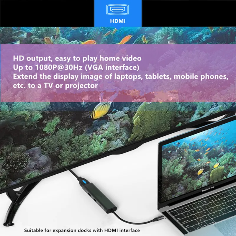 Type C PD Быстрая зарядка USB концентратор для нескольких 3 0 HDMI док станция адаптер