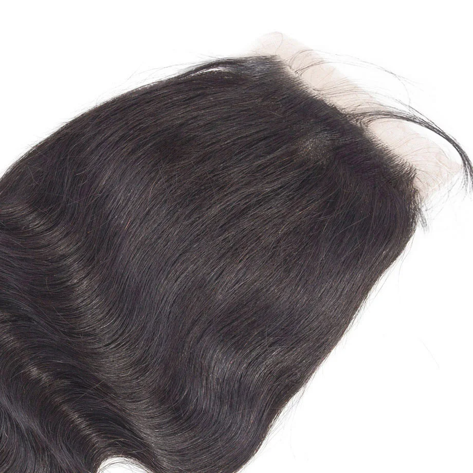 Brazilian human hair closure 4x4 Lace Closure Body Wave 12-22 inch Free Part For Black Women Baby Hair Pre Plucked Natural Color