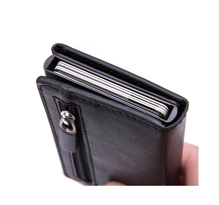 BISI GORO Магнитный закрывающийся кредитный держатель для карт, Смарт RFID блокирующий кошелек для карт, винтажная кожаная сумка для денег, кошельки для монет на молнии