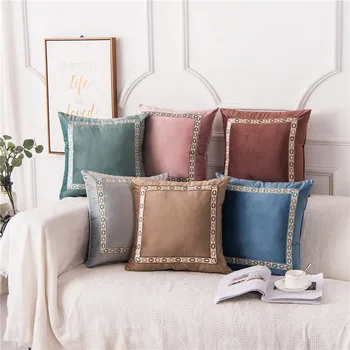 

Solid Velvet Pillowcase Nordic Cushion Cover 45x45 Throw Pillow Cases Blue Pink Gray Decorative Pillows Covers Decor Home