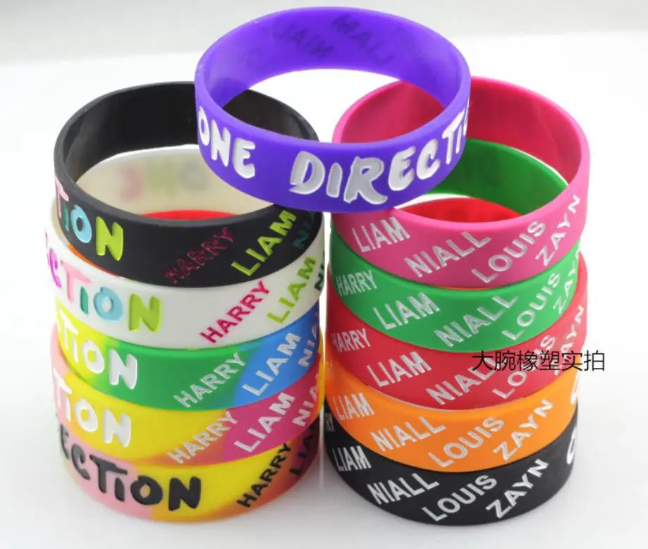 1D One Direction Name силиконовый браслет для мужчин и женщин для влюбленных студентов с музыкальными буквами удача группа напульсники Розничная и