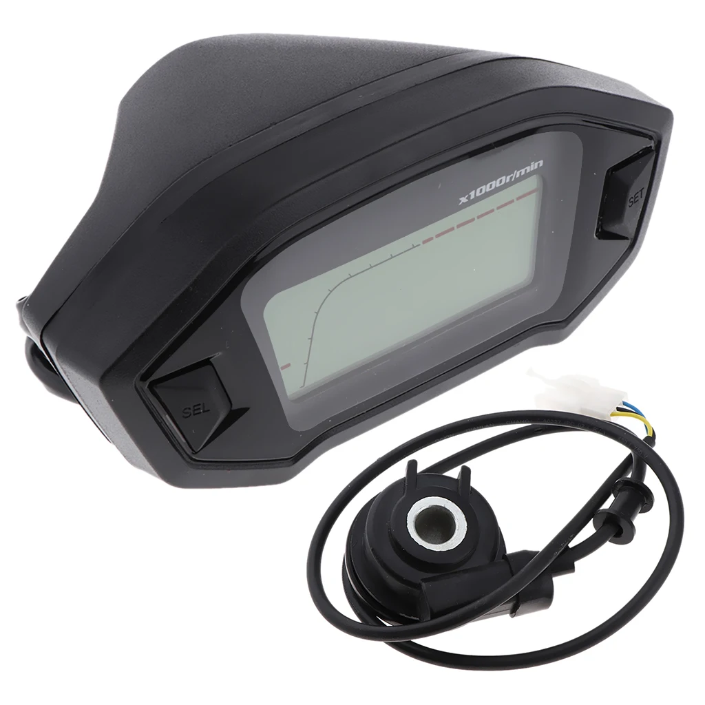Motorcycle Digital Odometer Speedometer Tachometer 199 KMH MPH 14000RPM Dirt Motorcycle 1,2,4 Cylinder with Water Temperature