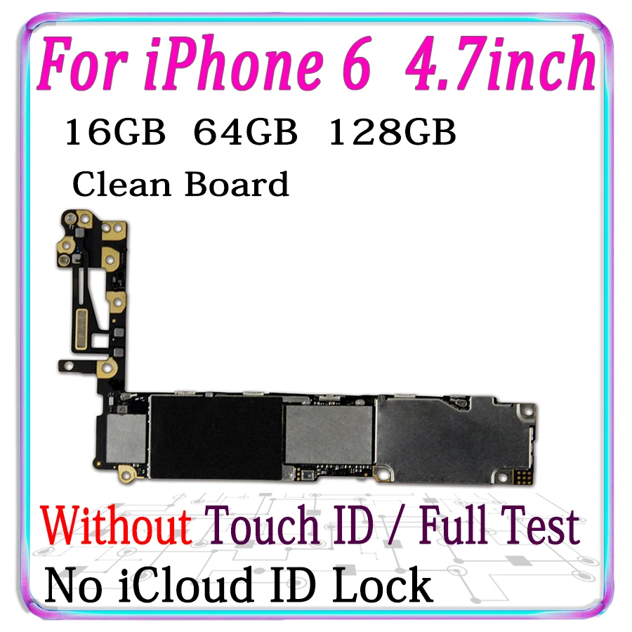 Разблокированная материнская плата для iPhone 6 с/без touch ID, бесплатный iCloud для iPhone 6 оригинальная материнская плата с полным чипом MB