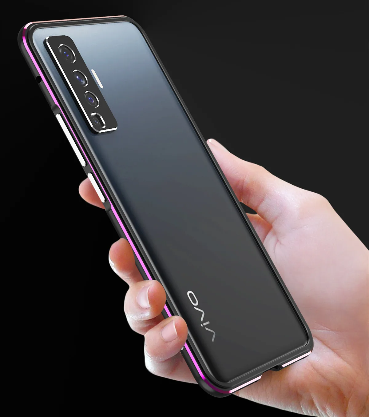 For VIVO X50 /X50 Pro Aluminum metal bumper Frame Slim Cover phone case+ carmera Protector