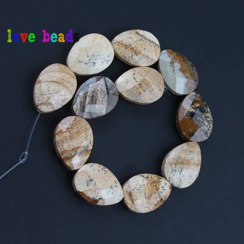picture jasper Натуральные бусины из драгоценного камня 13*18 мм граненые в форме капли воды свободные разделительные бусины для самостоятельного изготовления ювелирных изделий Браслеты - Цвет: picture jasper