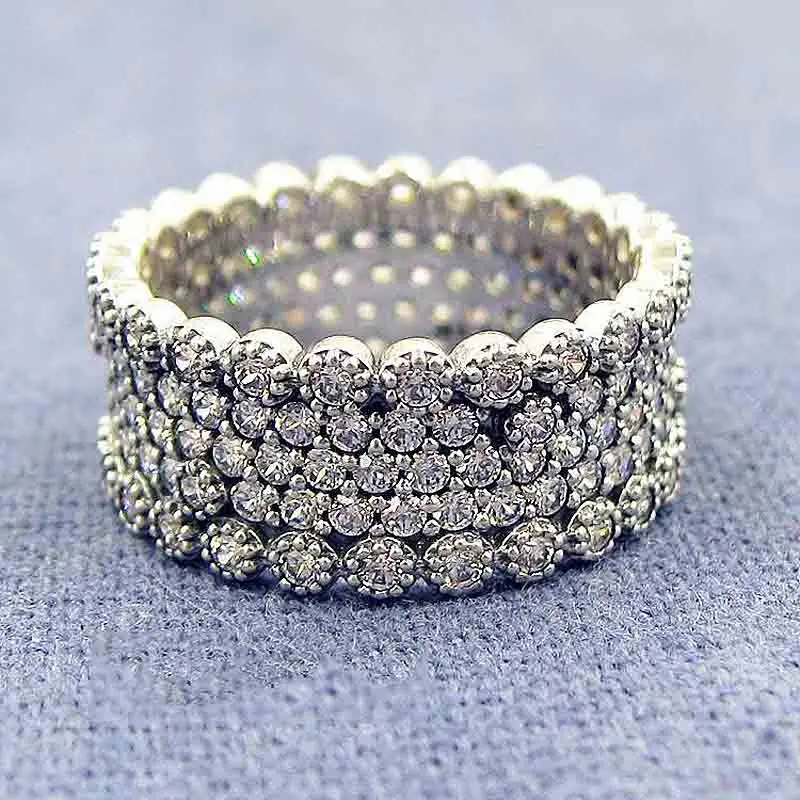 

Original Lavish Sparkle Ring With Crystal Rings For Women 925 Sterling Silver Ring Wedding Party Gift Fine Jewelry