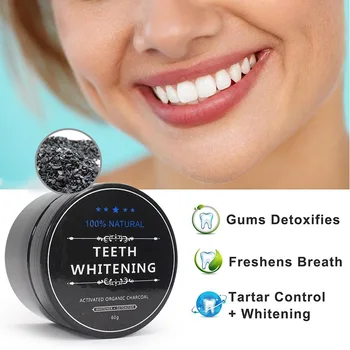 

60g Activated Charcoal Powder Teeth Whitening Powder Bamboo Charcoal Toothbrush Tooth Powder Oral Hygiene Cleaning For Adults