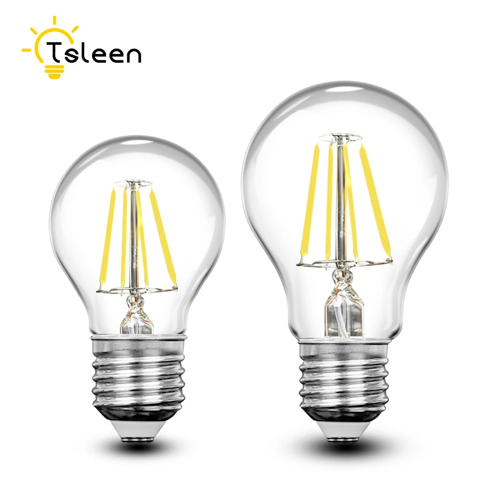 TSLEEN 10 шт. Ретро Винтаж светодиодный Эдисон лампы E27 нити светильник 220V 110V ясно