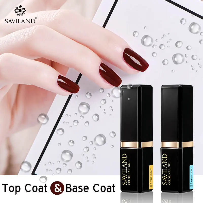 

SAVILAND Gel Nail Polish Base and Top Coat Semi Permanent Transparent Soak Off Primer Gel Polish Gel Lacquer Nail Art Manicure