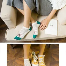 Женские повседневные хлопковые носки с рисунком кота, удобные носки без пятки, летние носки, женские забавные короткие носки