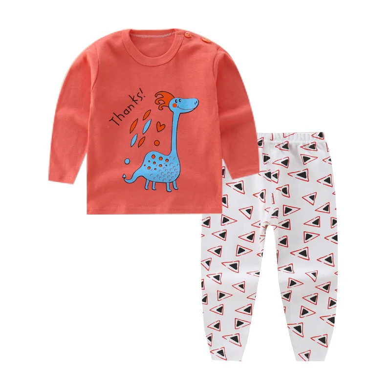 Пижамный костюм для маленьких мальчиков; одежда для сна для девочек; комплекты для сна; Детские футболки и штаны; детская пижама; топы из хлопка; брюки; домашняя пижама