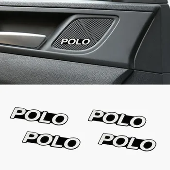 

4pcs 3D aluminum speaker stereo speaker badge emblem Sticker for Volkswagen VW Polo Passat B6 B7 Touaregu Tiguan Beetle Golf