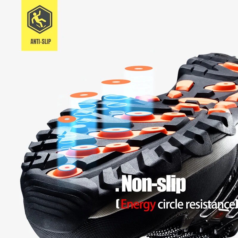 Men's Steel Toe Work Safety Shoes Breathable Anti-smashing Anti-puncture Non-slip Construction Protective Footwear