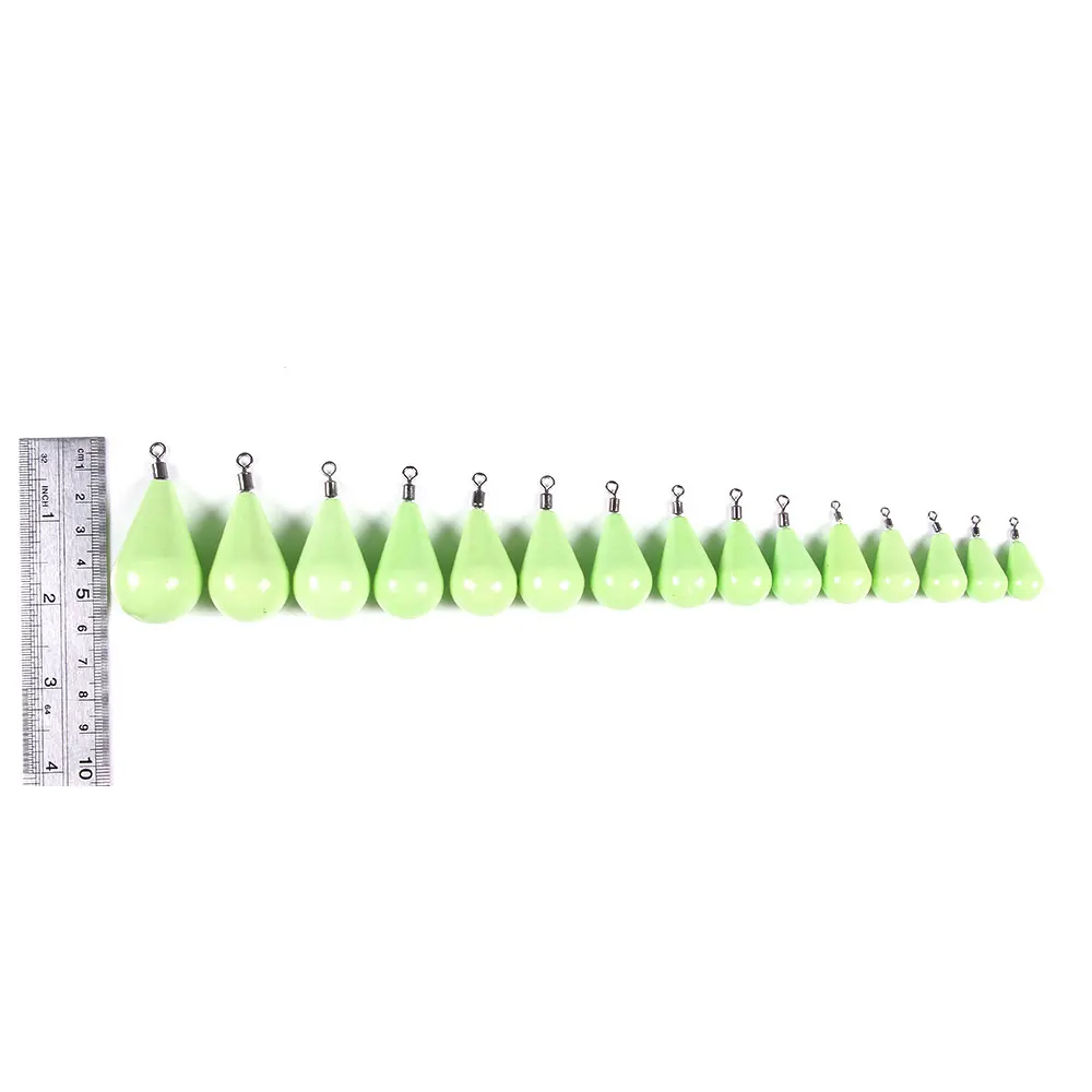 Leuchtende 12g-150g Wasser tropfen Blei gewichte fluor zierende Angel bleis inker Angel zubehör – Detail 2
