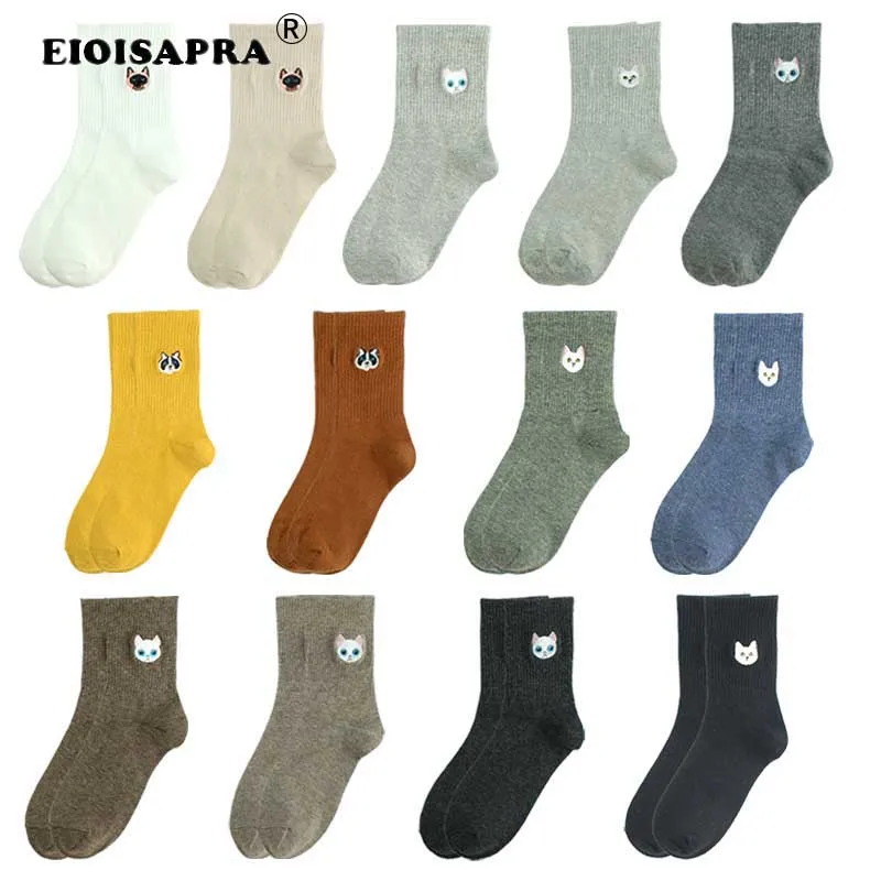 Демисезонный с любимыми персонажами из мультфильмов носки с котенком модный классный дуршлаг с вышитой собачкой смешные носки Карамельный цвет хлопок носки рождественские подарки для детей