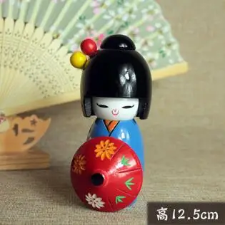 1 шт. новая милая ручная работа Восточная японская кукла Kokeshi с зонтиком