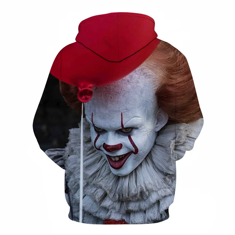 Аниме Толстовка с капюшоном Стивен Кинг's It Pennywise ужас костюм клоуна для косплея верхние пальто для мужчин и женщин