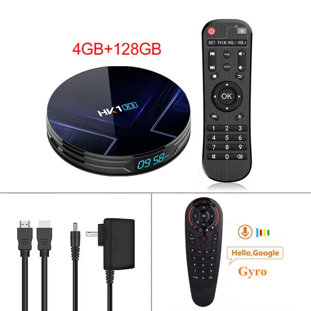 4 ГБ ОЗУ 128 Гб 64 ГБ 32 ГБ ТВ приставка Android 9,0 HK1 X3 Amlogic S905X3 1000M LAN медиаплеер Youtube HD 8K Netflix MAX Смарт ТВ приставка - Цвет: 4G 128G G30 Voice