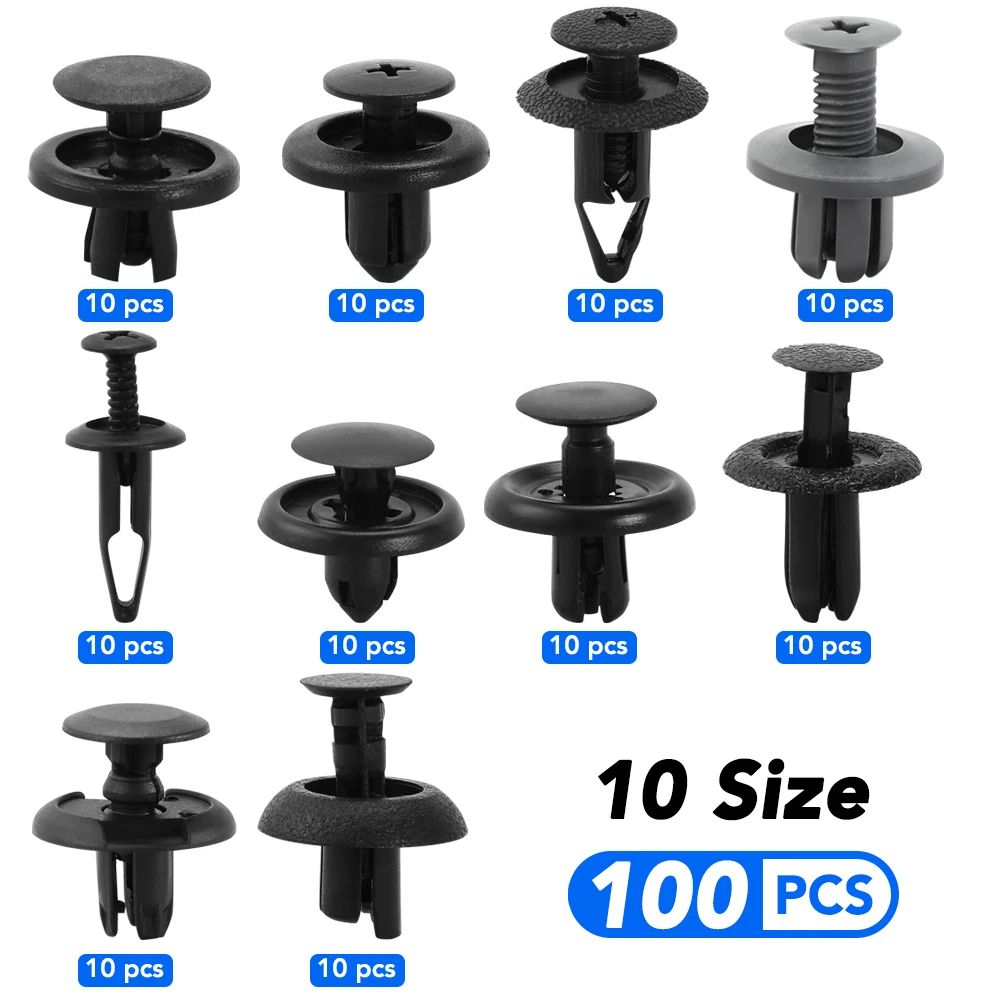 Generic 100 Pcs Car Retainer Clips Body Plastic Rivets Fasteners