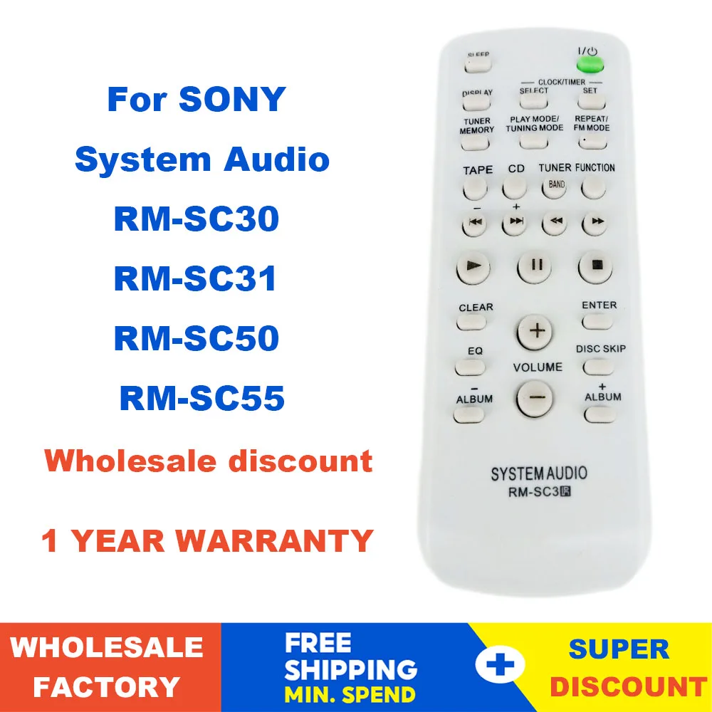 Rm-Sc3 Telecomando Per Sony Cd Hifi System Audio Mhc-Rg222 Mhc-Rg221 Mhc-Rg222 Mhc-Rg121 Per Lbtzx6 Lbtzx8 Lbtzx9 Mhcgx250