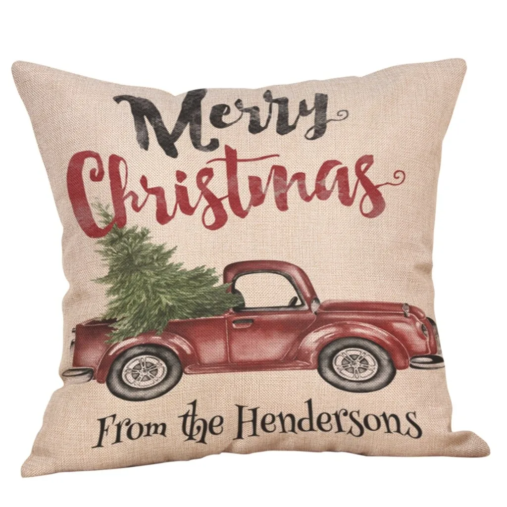 

Cushions Cover 45x45cm Pillowcases Cushions Linen Merry Christmas Pillow Cases Cotton Linen Sofa Cushion Cover Home Decor