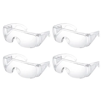 

4pcs Safety Protective Glasses Protection Outdoor Anti-fog Anti-splash Fully Wind-proof Goggles Work Eye Protection Glasses