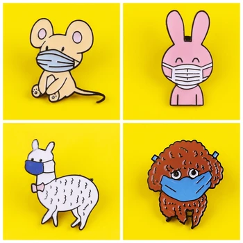 

Cartoon Masked animals Metal Zinc Alloy Brooch Fashion Lovely Cat Dog Badge Pin Fun Trendy Clothing Backpack Jewelry Gift