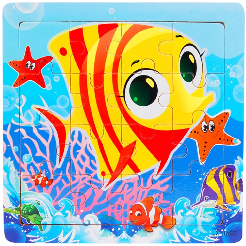Wooden Puzzle Kids Toy cartoon animal Learning Education Interesting Wooden Toys Children