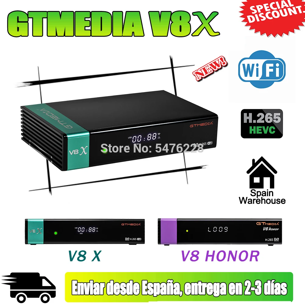 Оригинальный спутниковый ресивер GTmedia V8X hd 1080P обновленный V8 Nova DVB-S2 H.265 GT Media honor